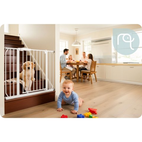 Barierka bramka zabezpieczająca dla dzieci biała Nukido