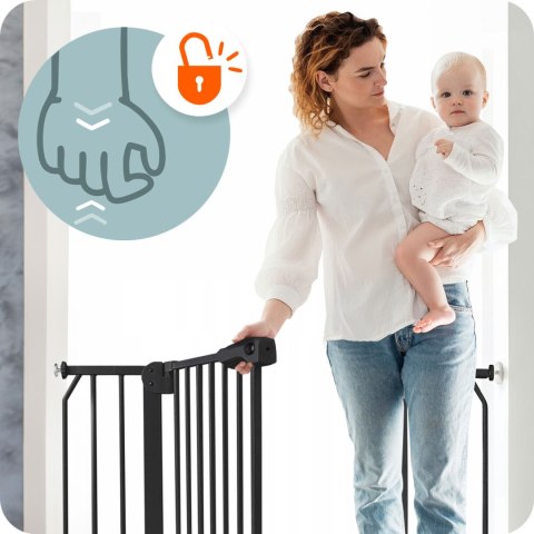 Bramka Barierka Zabezpieczająca Metalowa Nukido 75–115 cm Czarna