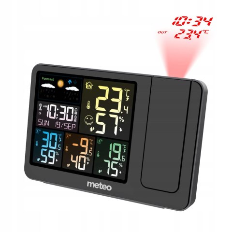 Stacja Pogody Projektor Laserowym Czasu Temperatury Czujnik Zewnętrzny