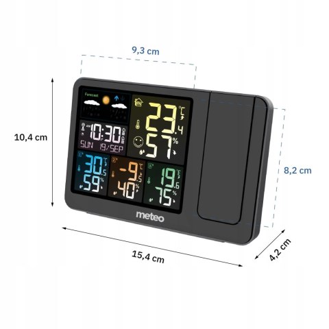 Stacja Pogody Projektor Laserowym Czasu Temperatury Czujnik Zewnętrzny