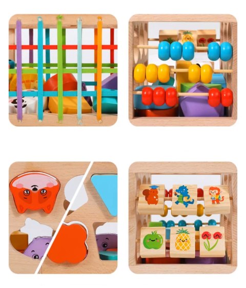 Drewniany Sorter Montessori – 12 Klocków i Elastyczna Kostka dla Dzieci Drewniany Sorter Montessori – 12 Klocków i Elastyczna Kostka dla Dzieci