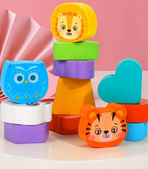 Drewniany Sorter Montessori – 12 Klocków i Elastyczna Kostka dla Dzieci Drewniany Sorter Montessori – 12 Klocków i Elastyczna Kostka dla Dzieci