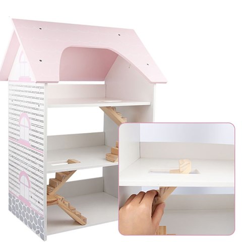 Duży Drewniany Domek dla Lalek 3 piętra + Meble Duży Drewniany Domek dla Lalek 3 piętra + Meble