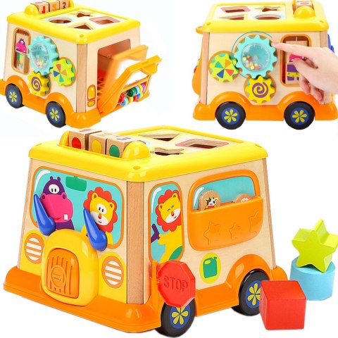 Drewniana Kostka Edukacyjna NiceKids Sorter Klocki CYFRY Autobus Drewniana Kostka Edukacyjna NiceKids Sorter Klocki CYFRY Autobus