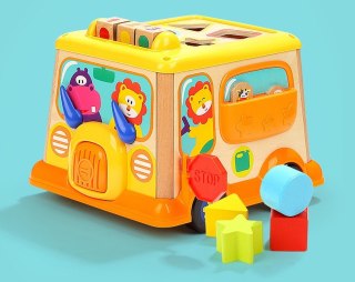 Drewniana Kostka Edukacyjna NiceKids Sorter Klocki CYFRY Autobus