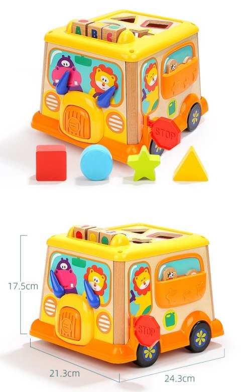 Drewniana Kostka Edukacyjna NiceKids Sorter Klocki CYFRY Autobus Drewniana Kostka Edukacyjna NiceKids Sorter Klocki CYFRY Autobus