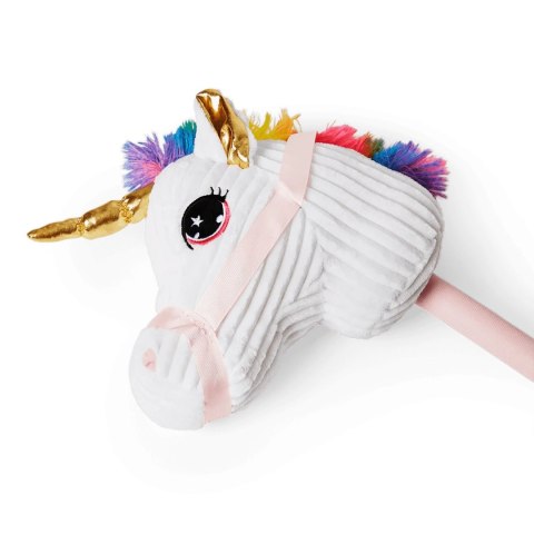 Pluszowa Głowa Konia Jednorożca na Kiju Hobby Horse - Biała Pluszowa Głowa Konia Jednorożca na Kiju Hobby Horse - Biała