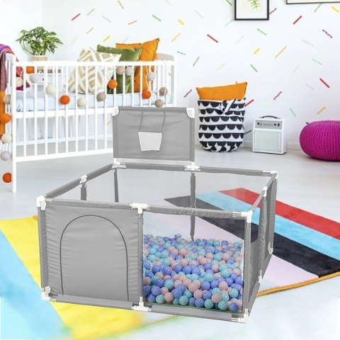 Kojec Dla Dzieci NICEKIDS 125x125 cm – Suchy Basen Z Koszem Kojec Dla Dzieci NICEKIDS 125x125 cm – Suchy Basen Z Koszem