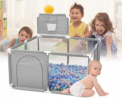 Kojec Dla Dzieci NICEKIDS 125x125 cm – Suchy Basen Z Koszem Kojec Dla Dzieci NICEKIDS 125x125 cm – Suchy Basen Z Koszem
