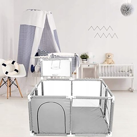 Kojec Dla Dzieci NICEKIDS 125x125 cm – Suchy Basen Z Koszem Kojec Dla Dzieci NICEKIDS 125x125 cm – Suchy Basen Z Koszem