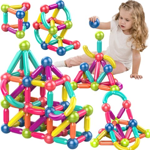 Zestaw Klocków Magnetycznych MAGNETIC STICKS – 64 Elementy Zestaw Klocków Magnetycznych MAGNETIC STICKS – 64 Elementy