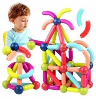 Zestaw Klocków Magnetycznych MAGNETIC STICKS – 64 Elementy