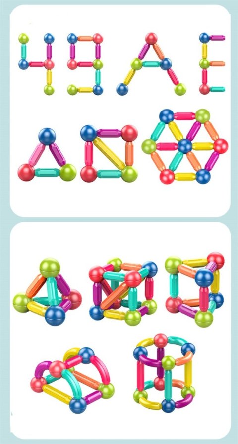 Zestaw Klocków Magnetycznych MAGNETIC STICKS – 64 Elementy Zestaw Klocków Magnetycznych MAGNETIC STICKS – 64 Elementy