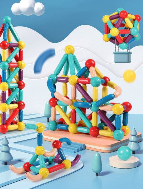 Zestaw Klocków Magnetycznych MAGNETIC STICKS – 64 Elementy Zestaw Klocków Magnetycznych MAGNETIC STICKS – 64 Elementy