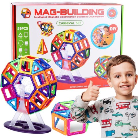 Klocki Magnetyczne Konstrukcyjne NiceKids Zestaw 59 el. Klocki Magnetyczne Konstrukcyjne NiceKids Zestaw 59 el.