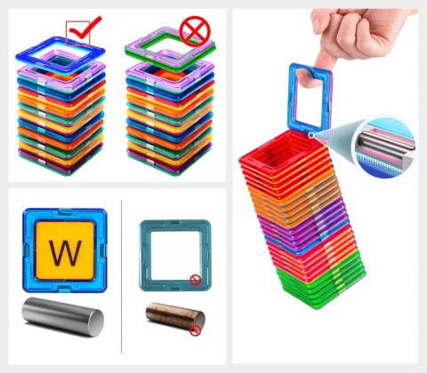 Klocki Magnetyczne Konstrukcyjne NiceKids Zestaw 59 el. Klocki Magnetyczne Konstrukcyjne NiceKids Zestaw 59 el.