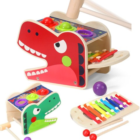 Cymbałki i Wbijak T-Rex - Edukacyjna Zabawka Muzyczna JHTOY Cymbałki i Wbijak T-Rex - Edukacyjna Zabawka Muzyczna JHTOY