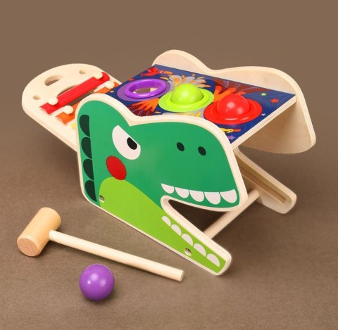 Cymbałki i Wbijak T-Rex - Edukacyjna Zabawka Muzyczna JHTOY Cymbałki i Wbijak T-Rex - Edukacyjna Zabawka Muzyczna JHTOY
