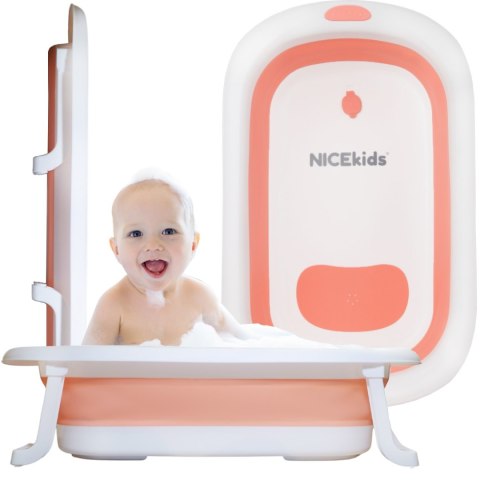 Składana Wanienka NICEkids – Silikonowa, Różowa, Antypoślizgowa Składana Wanienka NICEkids – Silikonowa, Różowa, Antypoślizgowa