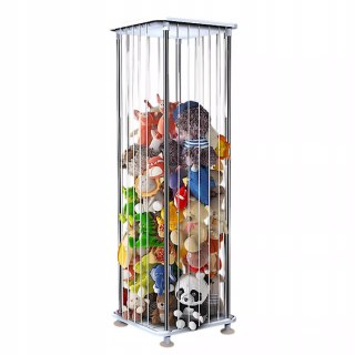 Organizer Na Zabawki Dla Dzieci Pionowy Pluszaki, Stabilny, Szary