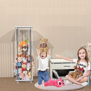 Organizer Na Zabawki Dla Dzieci Pionowy Pluszaki, Stabilny, Szary