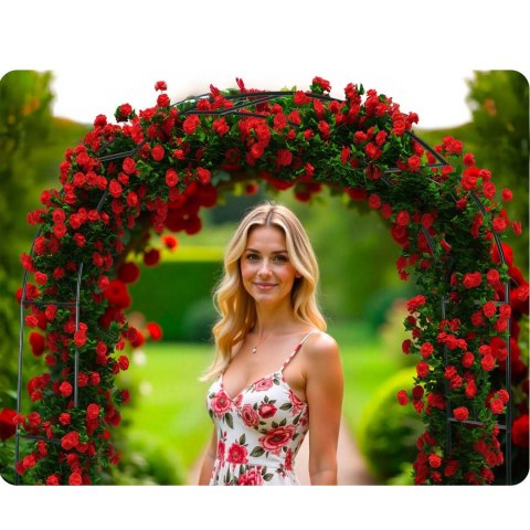 Pergola Ogrodowa Metalowa 240x140 cm Łuk – Plonos, Ciemnozielona