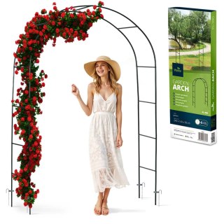 Pergola Ogrodowa Metalowa 240x140 cm Łuk – Plonos, Czarna