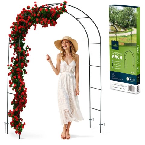 Pergola Ogrodowa Metalowa 240x140 cm Łuk – Plonos, Czarna