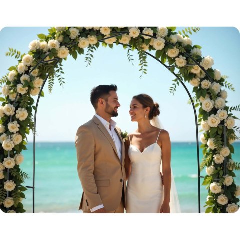 Pergola Ogrodowa Metalowa 240x140 cm Łuk – Plonos, Czarna