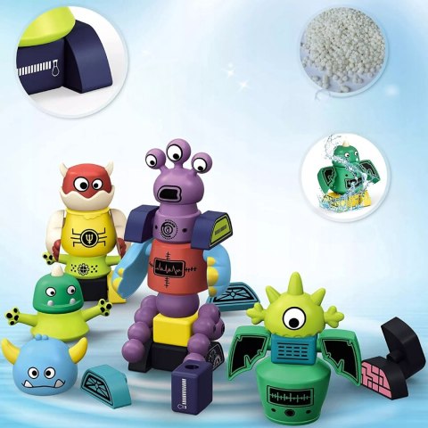 Zabawka Magnetyczna Potwory i Roboty Zestaw Konstrukcyjny 18m+