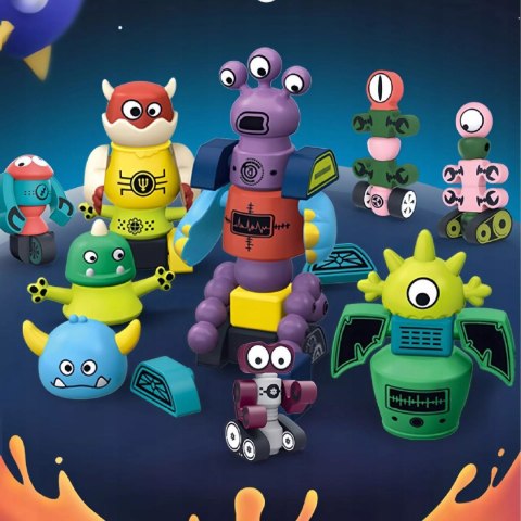 Zabawka Magnetyczna Potwory i Roboty Zestaw Konstrukcyjny 18m+