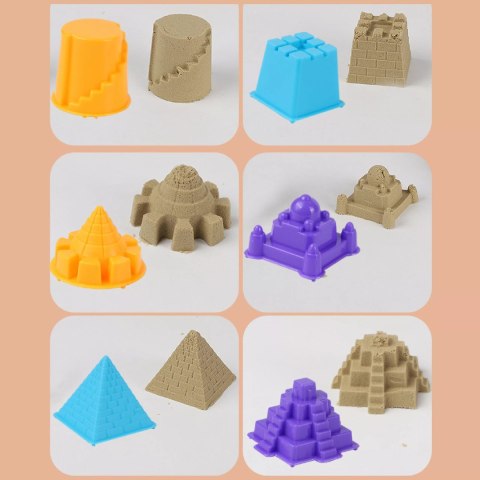 Piasek Kinetyczny 1,5kg Zestaw Budowlany Dla Dzieci - Pojazdy, Dźwig