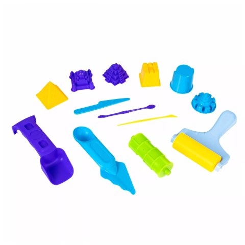 Piasek Kinetyczny 1,5kg Zestaw Budowlany Dla Dzieci - Pojazdy, Dźwig