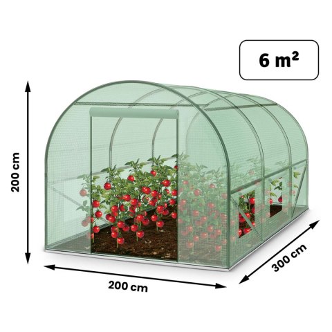 Tunel Foliowy Ogrodowy Plonos 2×3 m – Szklarnia 6 m2 Zielona 16mm