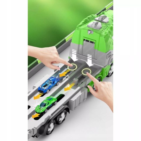 Tor Wyścigowy Dinozaur Ciężarówka 2 Resoraki Zielony