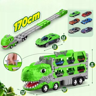 Tor Wyścigowy Dinozaur Ciężarówka 2 Resoraki Zielony