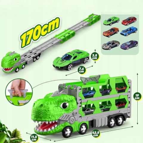 Tor Wyścigowy Dinozaur Ciężarówka 2 Resoraki Zielony