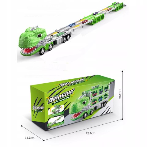 Tor Wyścigowy Dinozaur Ciężarówka 2 Resoraki Zielony