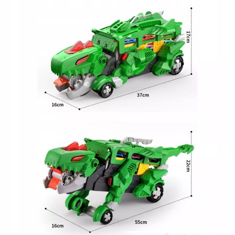 Ciężarówka Dinozaur T-Rex 2w1 Wyrzutnia Zjeżdżalnia