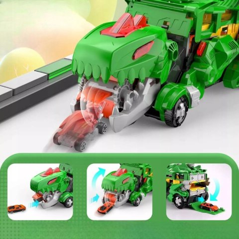 Ciężarówka Dinozaur T-Rex 2w1 Wyrzutnia Zjeżdżalnia