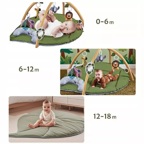 Mata Sensoryczna Edukacyjna Dla Niemowlaka Liść, Pałąki, Zabawki 0+