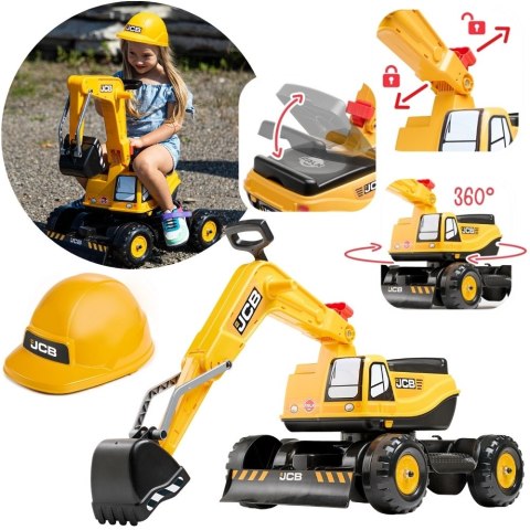Jeździk koparka FALK JCB dla dzieci kask 360° schowek 3-7 lat