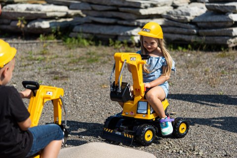 Jeździk koparka FALK JCB dla dzieci kask 360° schowek 3-7 lat
