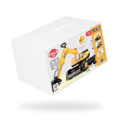 Jeździk koparka FALK JCB dla dzieci kask 360° schowek 3-7 lat