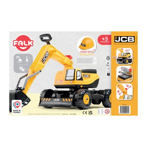 Jeździk koparka FALK JCB dla dzieci kask 360° schowek 3-7 lat