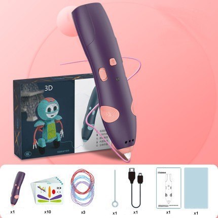 DŁUGOPIS DRUKARKA 3D PEN BEZPIECZNY ZESTAW + WZORY FIOLETOWY DŁUGOPIS DRUKARKA 3D PEN BEZPIECZNY ZESTAW + WZORY FIOLETOWY