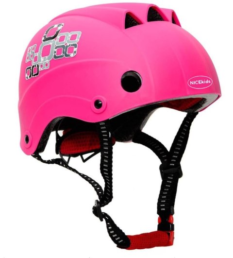 Kask Ochronny NICEkids regulowany 50-56 cm różowy Kask Ochronny NICEkids regulowany 50-56 cm różowy