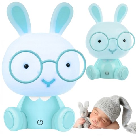 LAMPA LAMPKA BIURKOWA NOCNA DLA DZIECI KRÓLIK LED NIEBIESKA LAMPA LAMPKA BIURKOWA NOCNA DLA DZIECI KRÓLIK LED NIEBIESKA