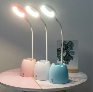 Lampka Biurkowa LED Z Organizatorem Niebieska – Regulacja Światła, Powerbank