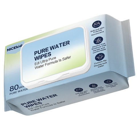 Chusteczki Nawilżane NICEKIDS Pure Water – 99,9% Wody, 480 Sztuk Chusteczki Nawilżane NICEKIDS Pure Water – 99,9% Wody, 480 Sztuk